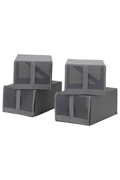 IKEA Cutie pentru pantofi cu 4 compartimente, gri închis 22x34x16 cm 4 perech...