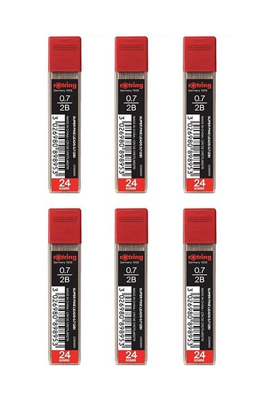 Rotring 0.7 قلم رصاص 2b سوبر بوليمر (2089895عبوة من 6 قطع