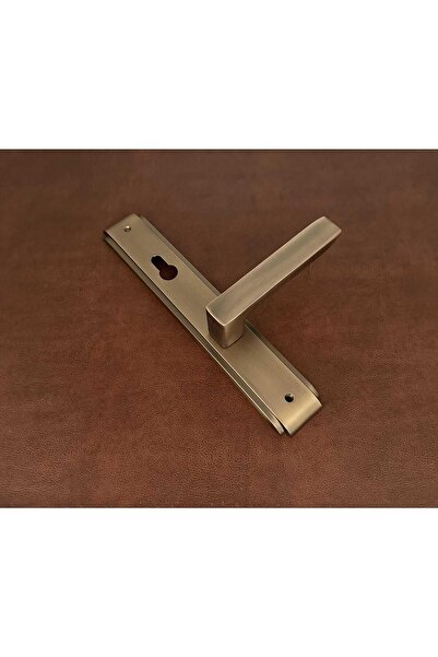 KOLDOOR Bella Antik Sarı Lüx Zamak Aynalı Yale Çelik Kapı Kolu Sağ Basar Tek Yön