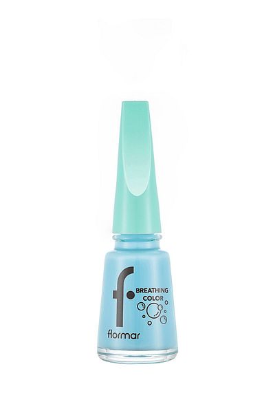 Flormar Shiny Breathable Nail Polish - 014 Stylish Blue Nail Enamel - 8682536054195