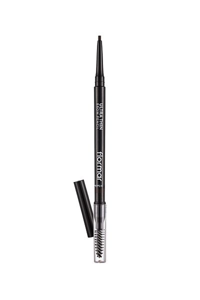 Flormar Ultra Thin Eyebrow Pencil and Brush - 004 Black Brown -8690604572137