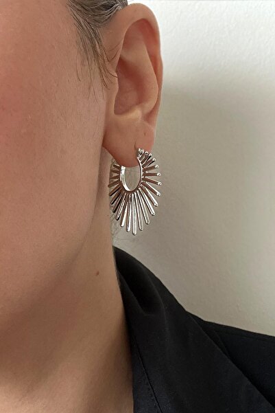 New Obsessions 18K Altın Kaplama Minimalist Shield Halka Küpe