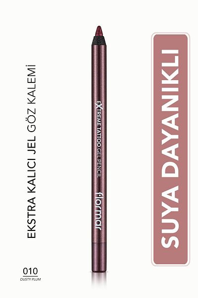Flormar Sparkling Permanent Eye Pencil (PINK-TEN) - Extreme Tattoo Gel Pencil - 010 Dusty Plum -8682536041171