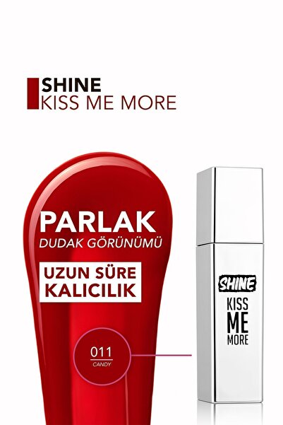 Flormar Kalıcı Parlak Likit Ruj (ŞEKER KIRMIZISI) - Shine Kiss Me More Lls - 011 Candy - 8682536083874