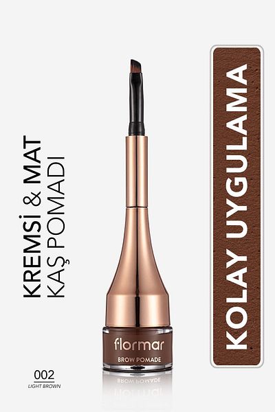 Flormar Intense Pigmented Permanent Eyebrow Pomade - Brow Pomade - 002 Light Brown -8690604572199
