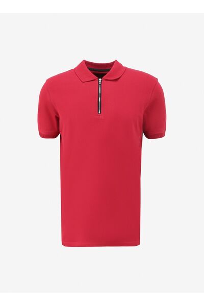 Fabrika Düz Koyu Kırmızı Erkek Polo T-Shirt F4SM-TST 0944