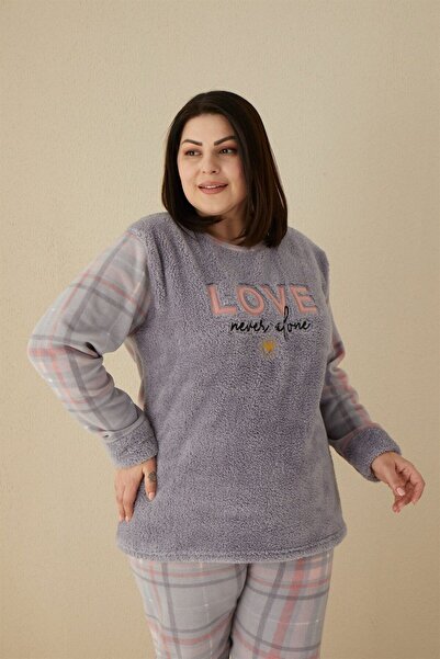 Akbeniz Σετ πιτζάμες Welsoft Fleece Γυναικεία Plus Size 808033