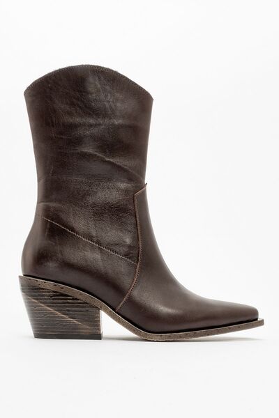 Zeynep Sıradağlı Farly Deri Kadın Bot Kahve