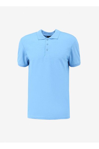 Fabrika Düz Açık Mavi Erkek Polo T-Shirt F4SM-TST 0942