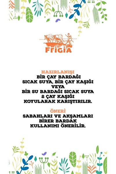 Frigia Havlıcan, Yarpuz, Zerdeçal, Zencefil, Ginseng, Keçiboynuzu, Nane, Mango Aroması - 100 gram