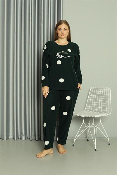 Akbeniz Set de pijamale Welsoft Polar Plus Size Culoare Petrol - 808045