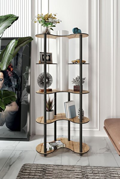 Halımax Atlas Raflı Modern Lambader Dekoratif Abajurlu Kitaplık