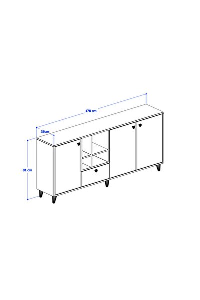 ANZERA Opus Konsol - Atlantik Çam - Antrasit - 4 Kapaklı