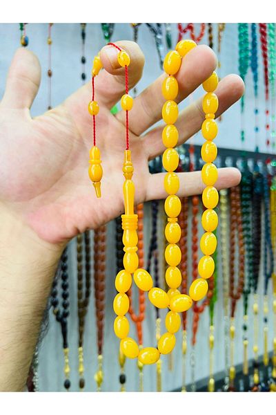 Damla Rosary - Ringed Imame Squeezing Amber