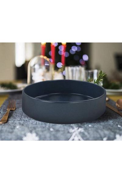 Keramika 21 Cm Stackable Dining/Salat Plate Matte Blue