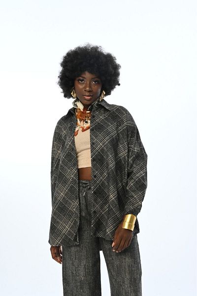 Orfeo Negro Cămașă oversize pentru femei cu model