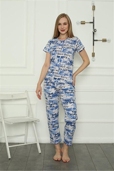 Akbeniz Οικογενειακά χτενισμένα βαμβακερά σετ πιτζάμες για μητέρα και κόρη πωλούνται χωριστά. Οι τιμές ποικίλλουν 50104