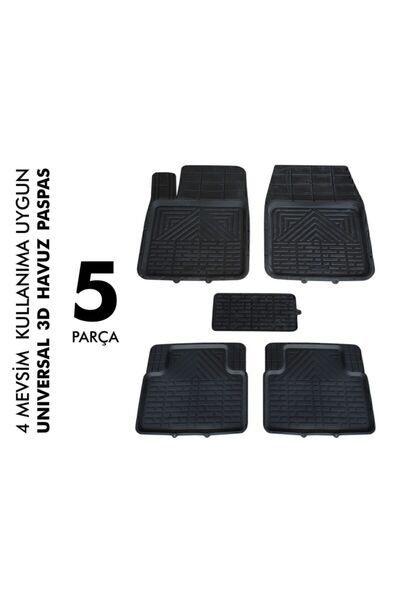 Universal Renault Clio 4 Havuz Paspas 3d 5 Prç. Siyah (13-19)