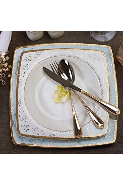KORKMAZ Bone Selection 60 Parça Kare Yemek Takımı A8426