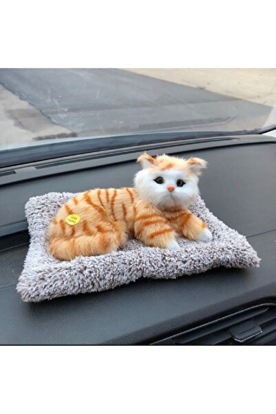 hediyeconcepti Simülasyon Kedi Peluş Oyuncak Aktif Karbon Gerçekçi Kedi Bambu...