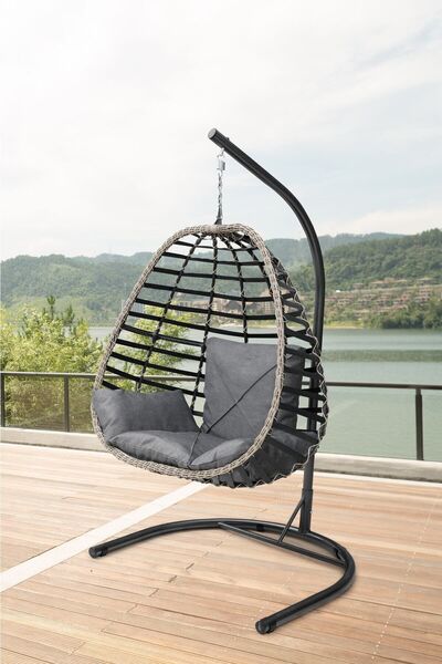 Tu Tienda Rattan Tek Kişilik Bahçe Balkon Ev Salıncağı,antrasit