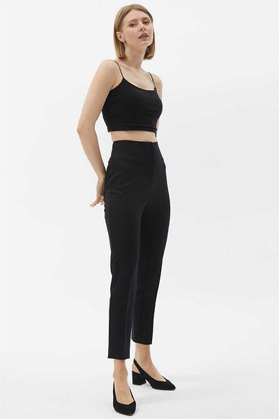 Two Mail Thick Corsage Pants BLACK
