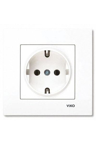 VİKO - إطار مقبس مؤرض باللون الأبيض من كاري