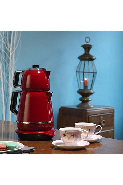 KORKMAZ A332 Demiks Electric Teapot Red