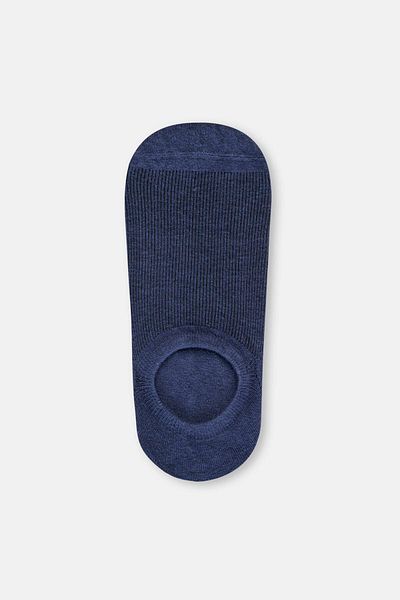 Dagi Grey-Navy Blue Men's 2-Piece Cotton Stripe Patterned Booties Socks