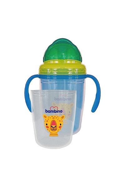 Bambino 230 ml Glass with Straw and Handle