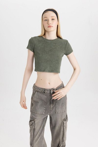 DeFacto Cool Fitted – omyvatelné tričko s krátkým rukávem Pale Effect B9295Ax24Sm