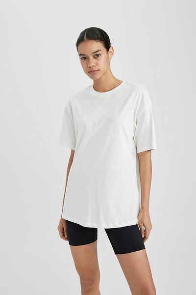 DeFacto Oversize Crew Neck Sportsman T-Shirt - Wide Fit, Short Sleeve, Basic Model B1161Ax24Sp