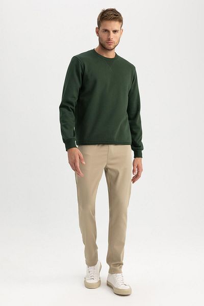 DeFacto Φούτερ με κανονική εφαρμογή Crew Neck Thick Basic Απλό T3777az23au