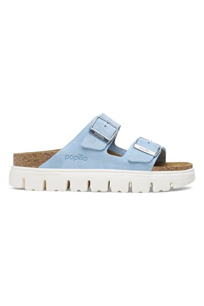 Birkenstock Arizona Chunky VL Suede Mineral Blue Yüksek Taban Mantar Kadın Terlik