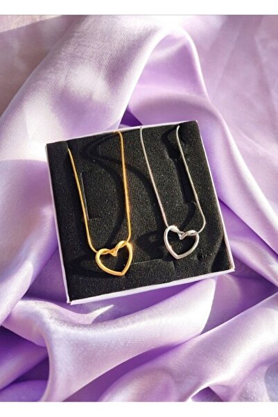 Lila Jewellery Gold Colored Steel Stamped Heart Knot Necklace - 1 Piece