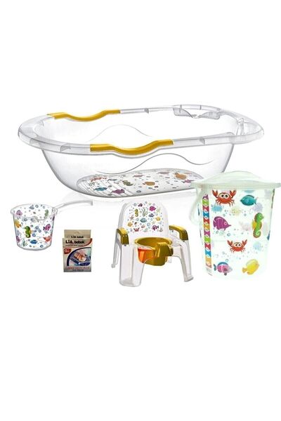 Viyalente Şeffaf Küvet - Bebek Banyo Seti 5 Parça