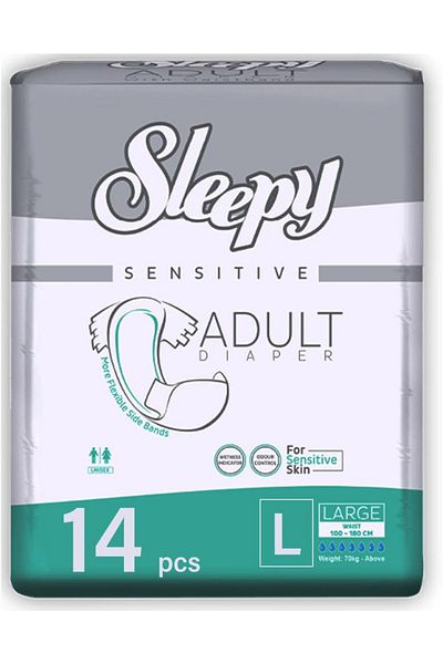 Sleepy Hypoallergenic Large Adult Diapers|14 pcs|Unisex|Odour Control|100-150cm|Adjustable