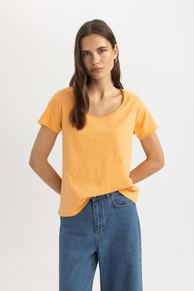 DeFacto Kurzarm-T-Shirt mit Rundhalsausschnitt, reguläre Passform, K1508az24sm