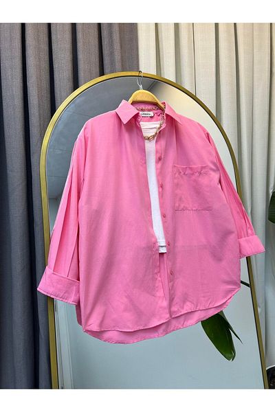 modabetce Oversize Γυναικείο Πουκάμισο - Ύφασμα Ποπλίνα