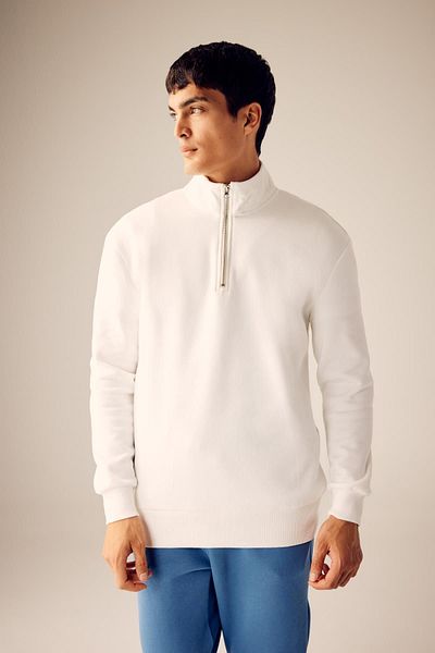 DeFacto Bequemes Sweatshirt mit Reißverschluss und Stehkragen, bequem, normale Passform, X7405az23au