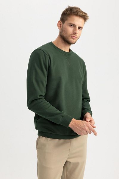 DeFacto Φούτερ με κανονική εφαρμογή Crew Neck Thick Basic Απλό T3777az23au