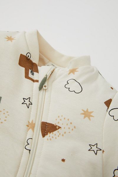 DeFacto 1 Tog Fiber Print Zippered Long Sleeve Sleeping Bag for Baby Boy Newborn - D2446A524Au
