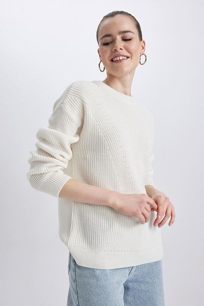 DeFacto Regular Fit Crew Neck Basic Knitwear Sweater H6905Az23Wn