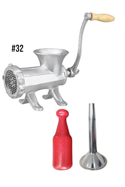 Tuğra Manuel Kıyma Makinesi Çelik #32 Numara (Tokmak+Sucuk Hunisi Dahil)