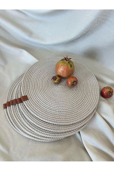 NAYS HOME Καλάθι 6 τεμαχίων ψάθινη πλάκα, σετ ψωμιού σε μπεζ χρώμα American Service