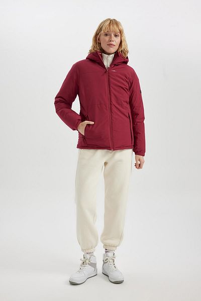 DeFacto Waterproof Slim Fit Puffer Coat with Hood and Zipper