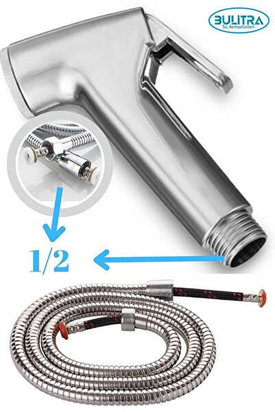 Spiral Bidet Faucet Set Chrome Toilet Gun Bidet Head+braided Shower Hose+joint