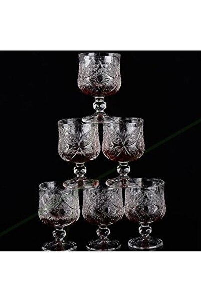 DİBA AVM 6 Coffee Side Water Glasses - Crystal Cut Glass Glasses