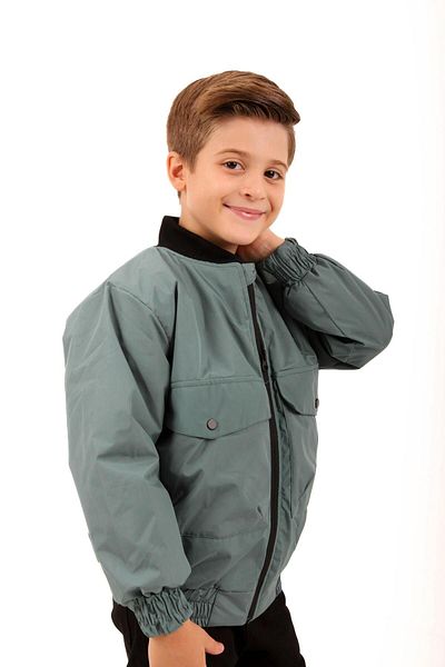 Perendi Boy's Bomber Jacket - Large Pocket Detailed, Çağla