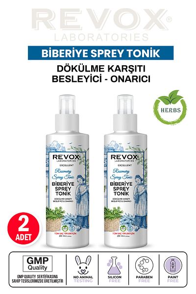 Revox Anti-Spill, Nourishing and Repairing Leave-In Hair Care Tonic with Rosemary Plant Extract 2 Pieces